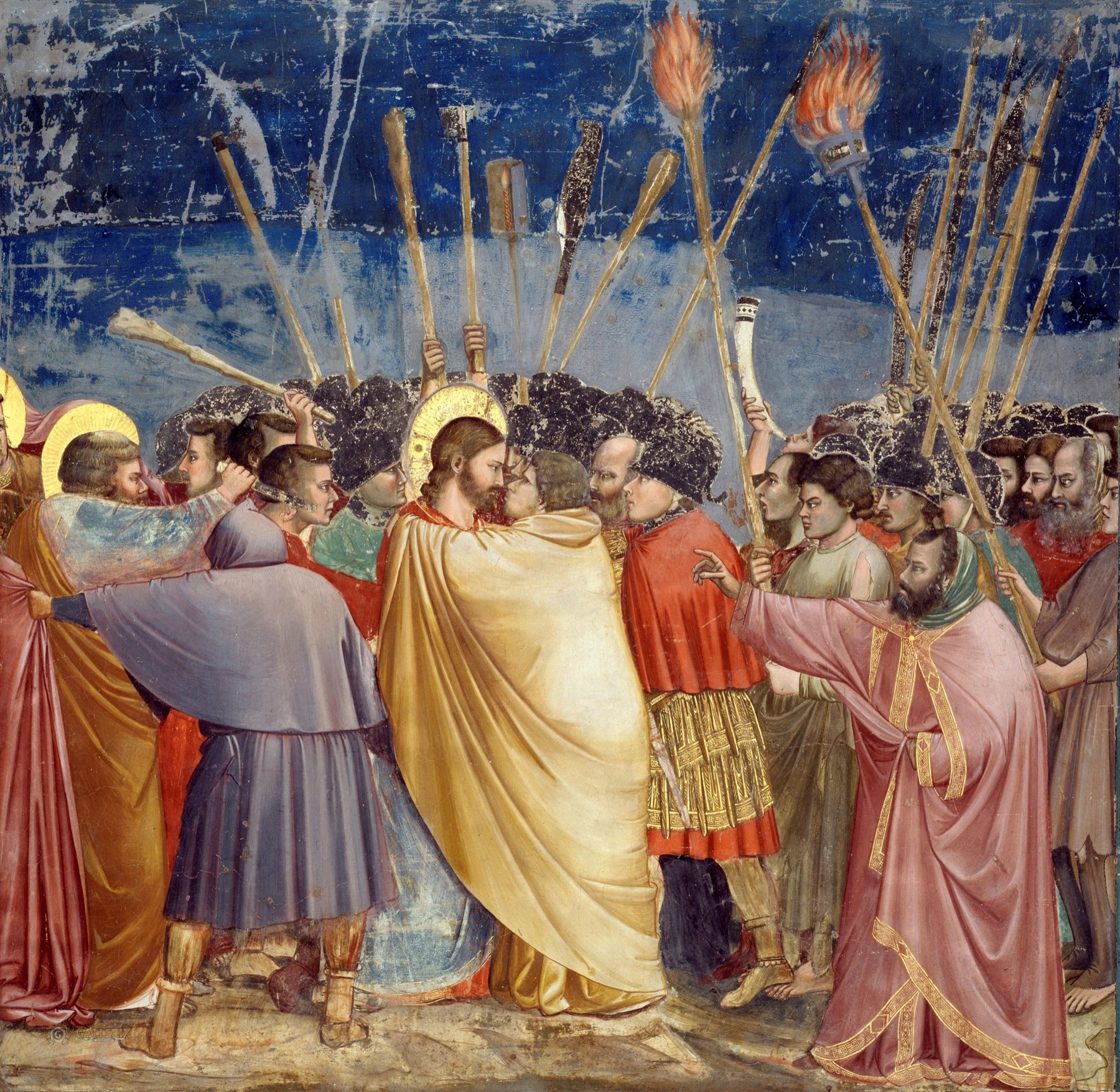 Giotto, The Kiss of Judas, Scrovegni Chapel